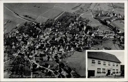 Ak Haigerloch im Zollernalbkreis, Luftaufnahme von  Gasthaus, Schwarz-Weiß-Bild