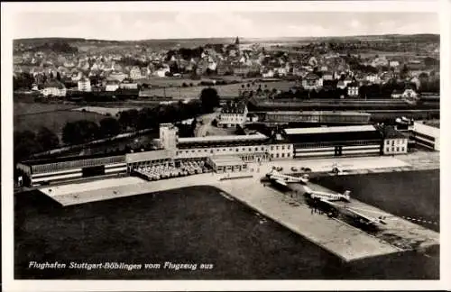 Ak Böblingen in Württemberg, Luftaufnahme, Flughafen