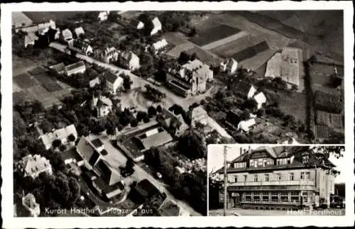 Ak Kurort Hartha Hintergersdorf Tharandt im Erzgebirge, Luftaufnahme, Hotel Forsthaus, ländliche 
