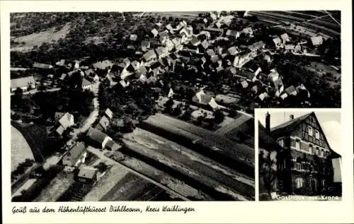 Ak Beinstein Waiblingen in Württemberg, Luftaufnahme von Buhlbronn, Gasthaus zur Krone, schöne La