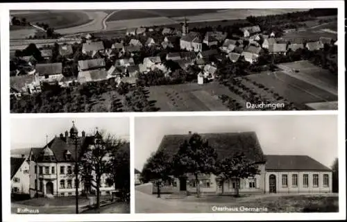 Ak Dauchingen in der Baar, Luftaufnahme,  Rathaus, Gasthaus Germania
