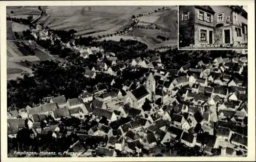 Ak Empfingen im Schwarzwald, Fliegeraufnahme, Kolonialwaren J. Maier