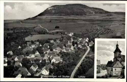 Ak Wissgoldingen Wißgoldingen Waldstetten Ostalbkreis Württemberg, Luftbild,  Staufen, ländliche 