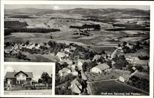 Ak Straßkirchen (bei Passau) Salzweg in Niederbayern, Luftaufnahme von Salzweg, G. Scheuringer La