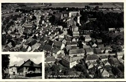 Ak Parsberg in der Oberpfalz, Luftaufnahme, Gasthaus zum Ochsen