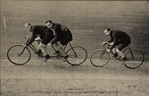 Ak Radrennfahrer, Steher Pottier, Trainingstandem Seigneur, Goven