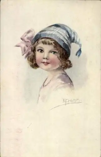 Künstler Ak Frank, E., Mädchen, Portrait