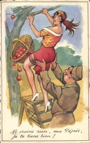 Künstler Ak Papa est un grand pêcheur, Humor