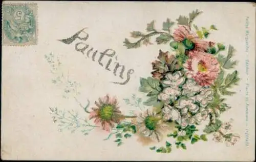 Ak Glückwunsch Namenstag, Paulins, Blumen