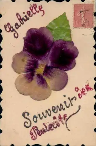 Material Ak Stiefmütterchen, Blumen, Souvenir, Kitsch