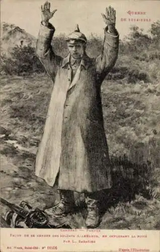 Künstler Ak I WK, Kamerad, Kapitulation deutscher Soldaten