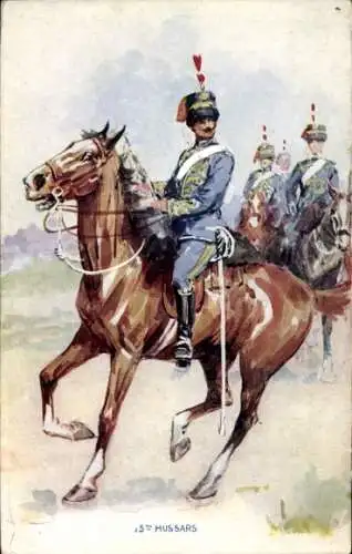 Litho 15th The King's Hussars, Kavallerie