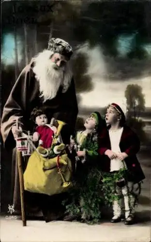 Ak Frohe Weihnachten, Weihnachtsmann, Kinder