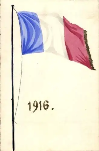 Ak Französische Flagge, Kriegsjahr 1916