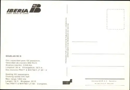 Ak Passagierflugzeug, Iberia, Douglas DC-9
