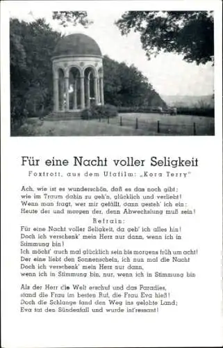 Lied Ak Für eine Nacht voller Seeligkeit aus dem UfA Film Kora Terry