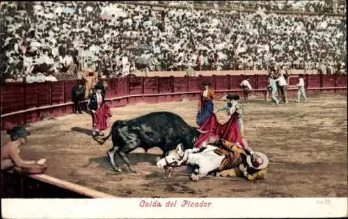 Ak Stierkampf, Caida del Picador