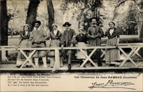 CPA Chansons de Jean Rameau, Landemain de Noces