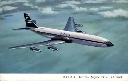 Ak BOAC Rolls Royce Boeing 707 Jetliner, Turbinenluftstrahlverkehrsflugzeug