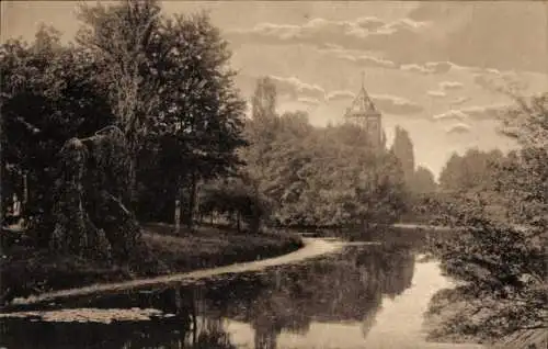 Ak Breda Nordbrabant Niederlande, Wilhelminapark, Teich, Bäume