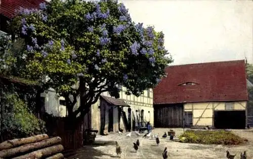 Ak Photochromie, Nenke und Ostermaier 148 Nr. 2753, Bauernhof