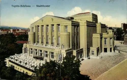 Ak Teplice Šanov Teplitz Schönau Region Aussig, Stadttheater