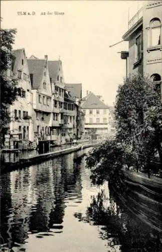 Ak Ulm an der Donau, An der Blaue, Häuser