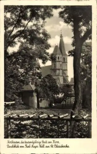 Ak Nordhausen am Harz,  tausendjährige Stadt, Blick zur St. Blasikirche