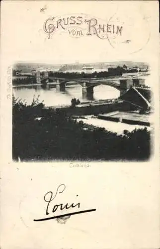 Ak Koblenz am Rhein, Brücke
