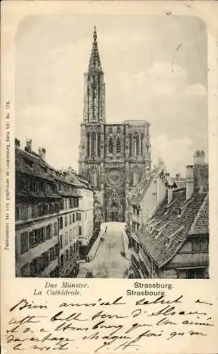 Ak Strasbourg Straßburg Elsass Bas Rhin, Das Münster, La Cathédrale, historische Architektur, ...