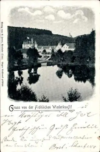 Ak Trockenborn Wolfersdorf in Thüringen, Jagdschloss Fröhliche Wiederkunft