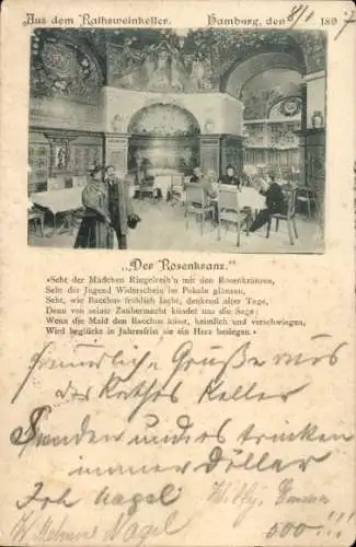 Ak Hamburg, Rathsweinkeller, Der Rosenkranz