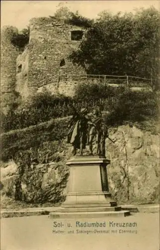 Ak Bad Kreuznach an der Nahe, Forsthaus Theodorshalle, Hutten- und Sickingen-Denkmal, Ebernbur...