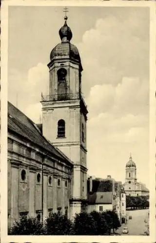 Ak Neuburg an der Donau Oberbayern, Pfarrkirche Sankt Peter mit Hofkirche