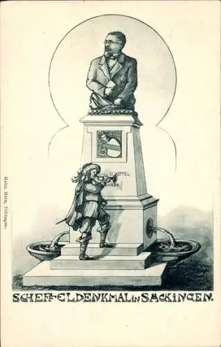 Ak Bad Säckingen am Hochrhein, Scheffeldenkmal