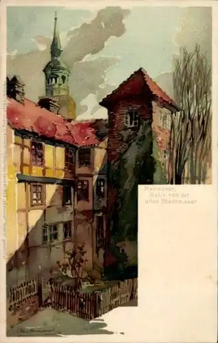 Künstler Litho Hammel, Otto, Hannover in Niedersachsen, Alte Stadtmauer, Zieher 1023