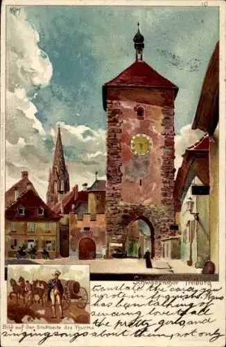Künstler Litho Kley, H., Freiburg im Breisgau, Schwabentor, Turm