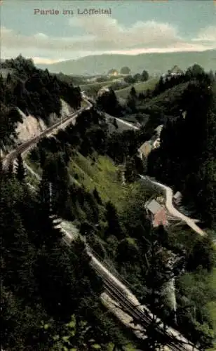 Ak Hinterzarten im Schwarzwald, Löffeltal, Eisenbahnstrecke
