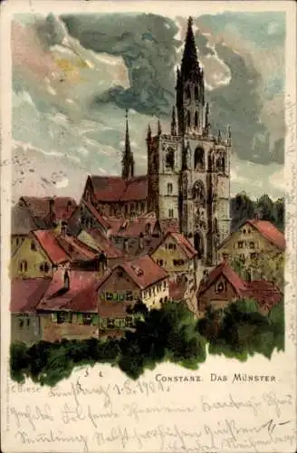 Ak Konstanz am Bodensee, Münster von  Altstadt, Sehenswürdigkeit, historische Architektur