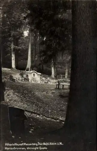 Ak Masserberg im Thüringer Schiefergebirge, Marienbrunnen, steinigte Quelle