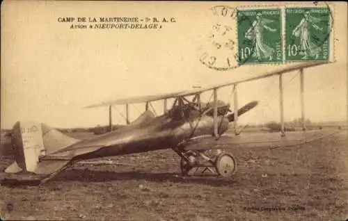 CPA Camp de la Martinerie, Avion Nieuport Delage