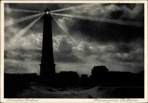 Ak Nordseebad Borkum in Ostfriesland, Leuchtturm