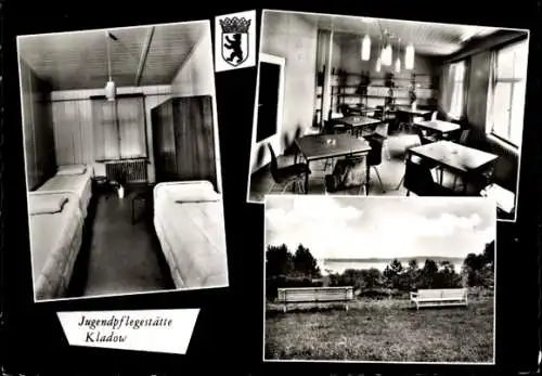 Ak Berlin Spandau Kladow, Jugendpflegestätte  Innenräume, Bettenlager, Klassenzimmer