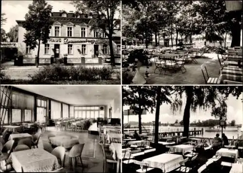 Ak Berlin Reinickendorf Tegel, Restaurant 'Haus Dannenberg', Terrassen mit Tisch, Blick auf den S