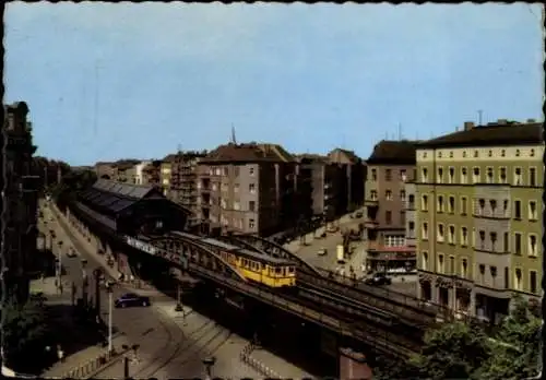 Ak Berlin Prenzlauer Berg, Hochbahn Station Schönhauser Allee, Ecke Dimitroffstraße, Eberswalder Str
