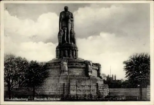 Ak Hamburg Mitte St. Pauli, Bismarck Denkmal