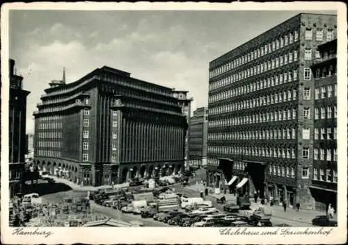 Ak Hamburg, Chilehaus und Sprinkenhof