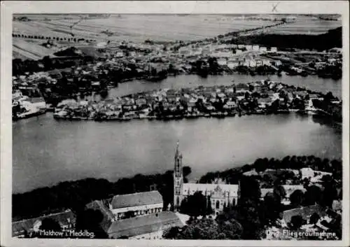 Ak Malchow in Mecklenburg, Panorama, Fliegeraufnahme