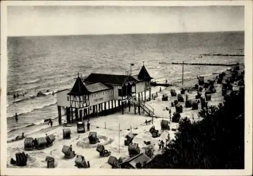 Ak Ostseebad Koserow auf Usedom, Strandpromenade, Strandkörbe