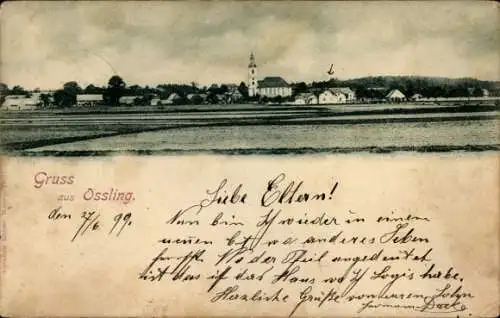 Ak Oßling Ossling in der Oberlausitz, Gesamtansicht